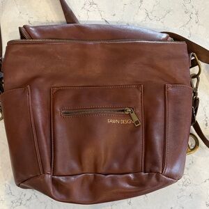 Fawn Design Chestnut Brown Leather Crossbody Bag THE MINI